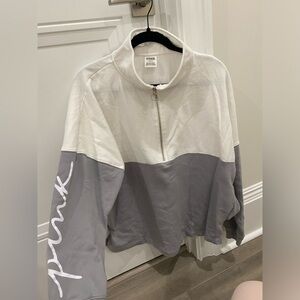Victoria’s Secret PINK sweatshirt with zipper and pink written on the sleeves